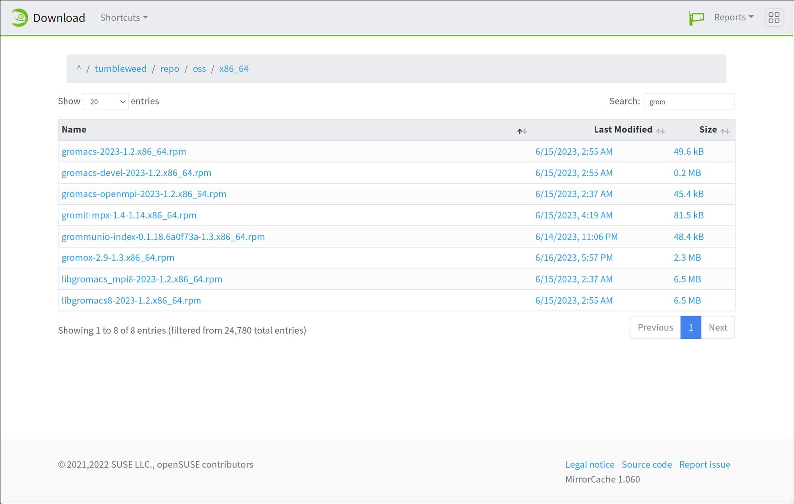 pacchetti grommunio in openSUSE Tumbleweed