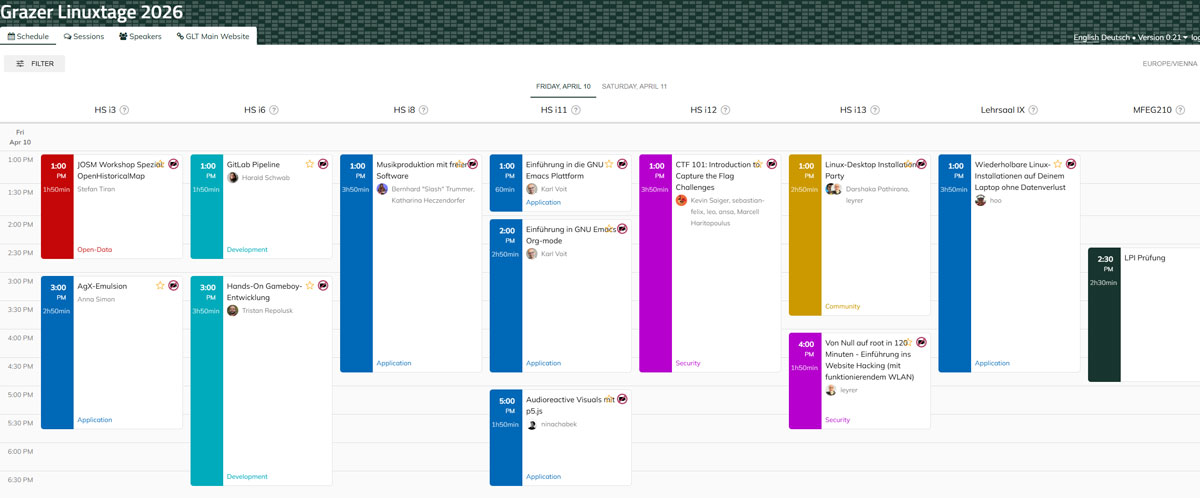 Grazer Linuxtage 2026 - Schedule